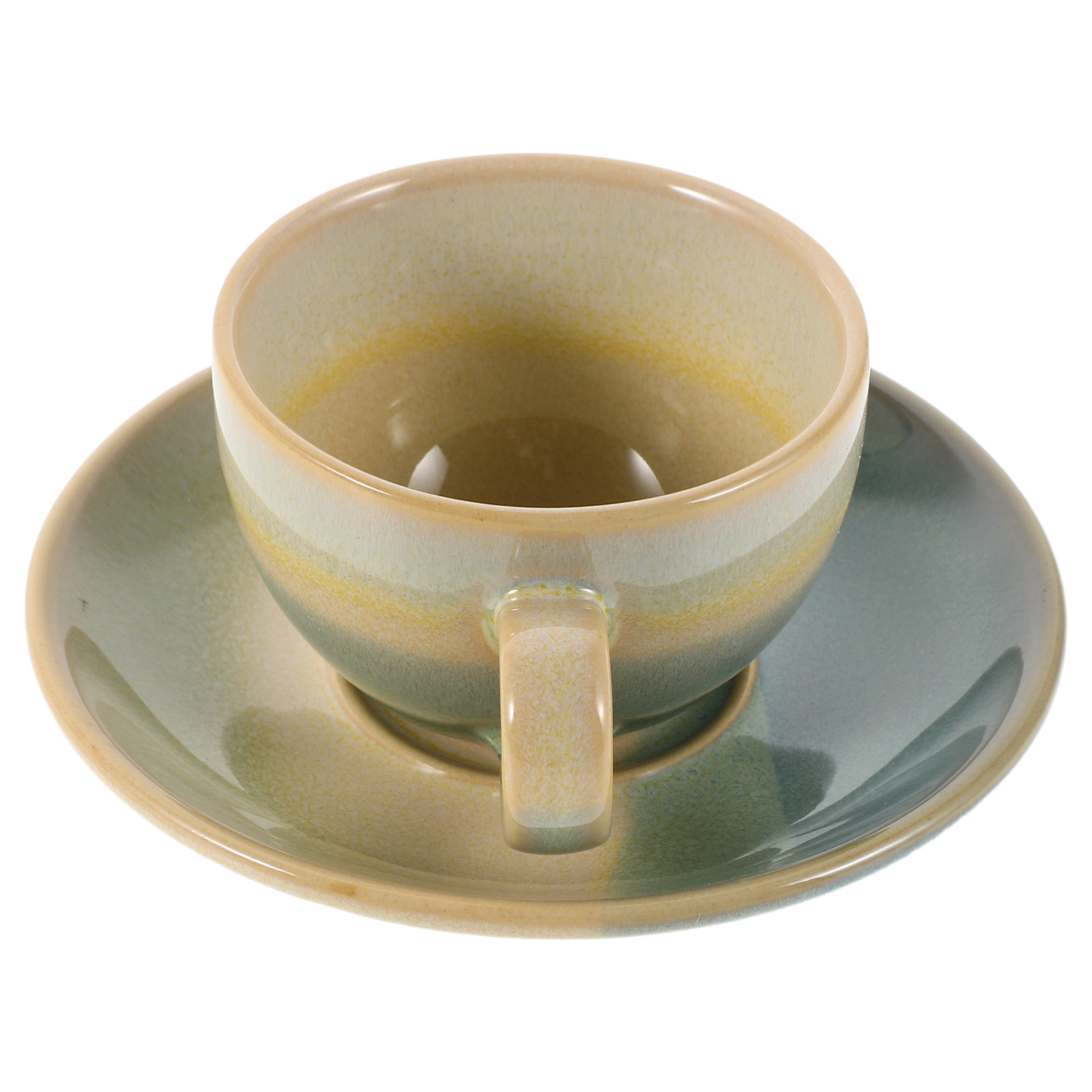 Espresso Cup Saucer - 1 Takım Vintage Seramik Kahve Fincanı