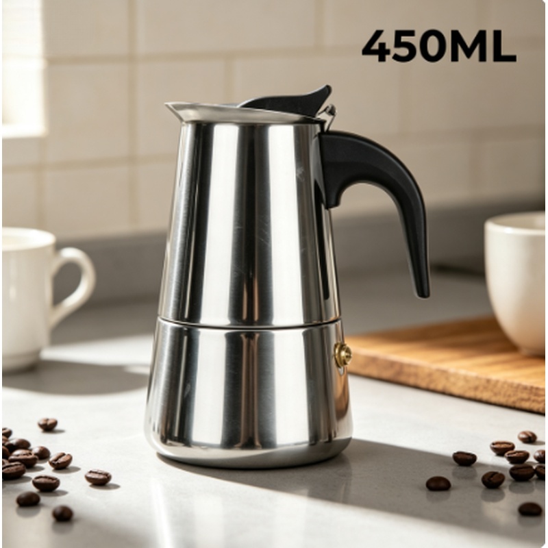 Coffee Tea Chocolate - Çok Kaplı Paslanmaz Çelik Moka Pot