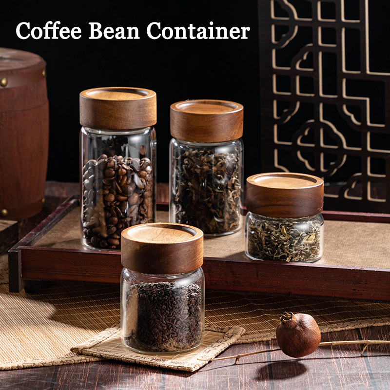 Coffee Tea Set - Kahve Çekirdekleri Saklama Kabı Tüp Teşhir