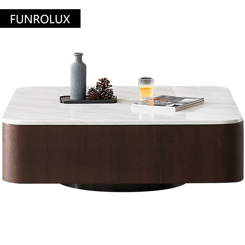 Coffee Tea Unit - Modern Kare mermer sehpa basit ve