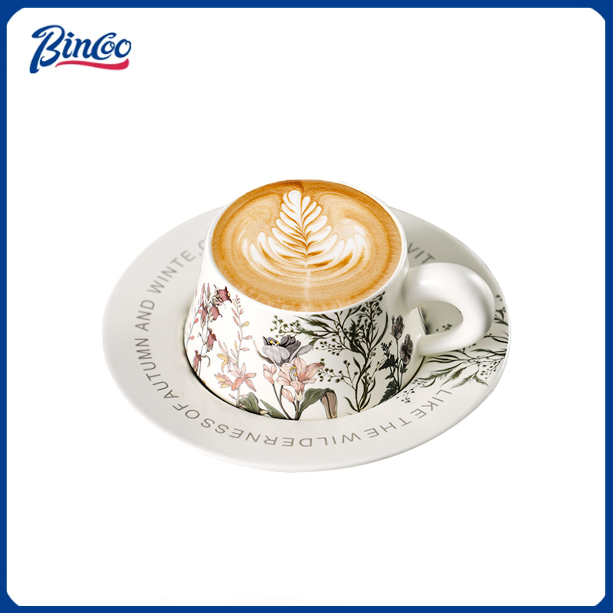 Espresso Cup Saucer - BINCOO 260ml Seramik Kahve Fincanı ve