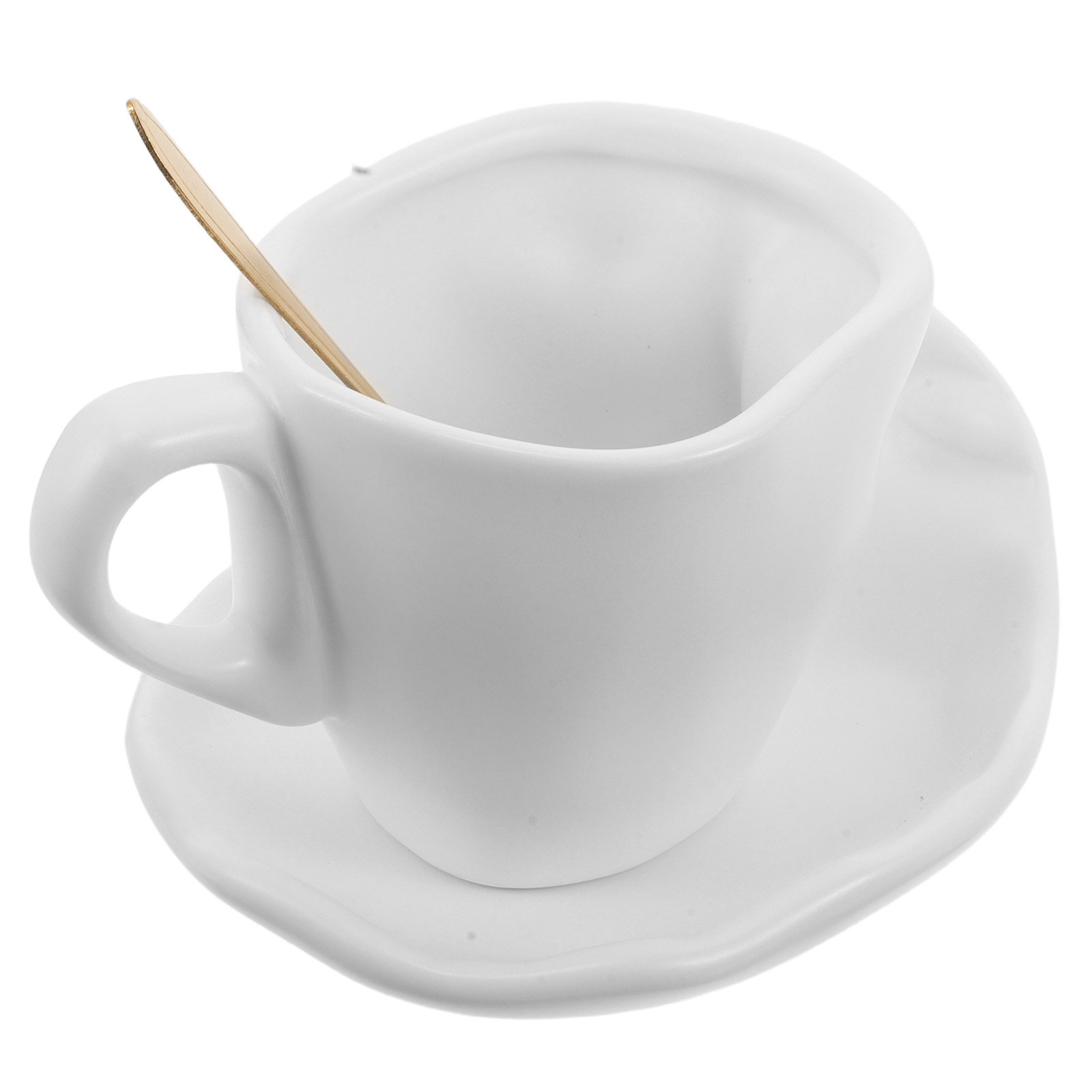 Coffee Tea Set - 1 Set Seramik Öpüşmeli Kahve Fincanı