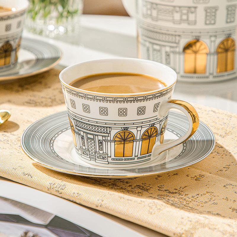 Coffee Tea For Me - Mimari Fincan ve Tabağı Kahve Kupa