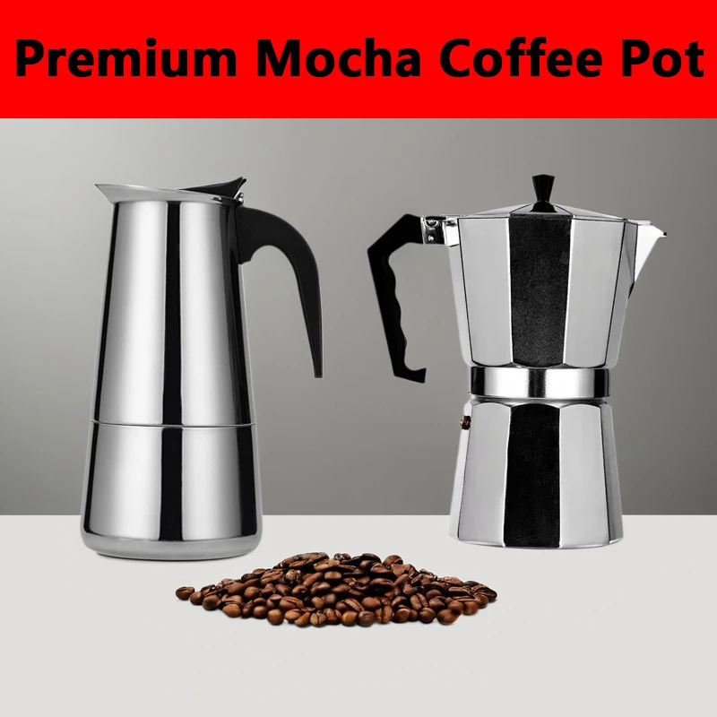 Coffee Tea Chocolate - Kahve Makinesi Moka Pot 50ml-600ml Paslanmaz