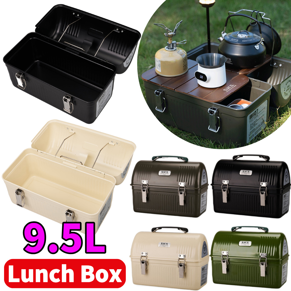 Coffee Tea Drawer Organizer - 9.5L Vintage Metal Öğle Yemeği Kutusu