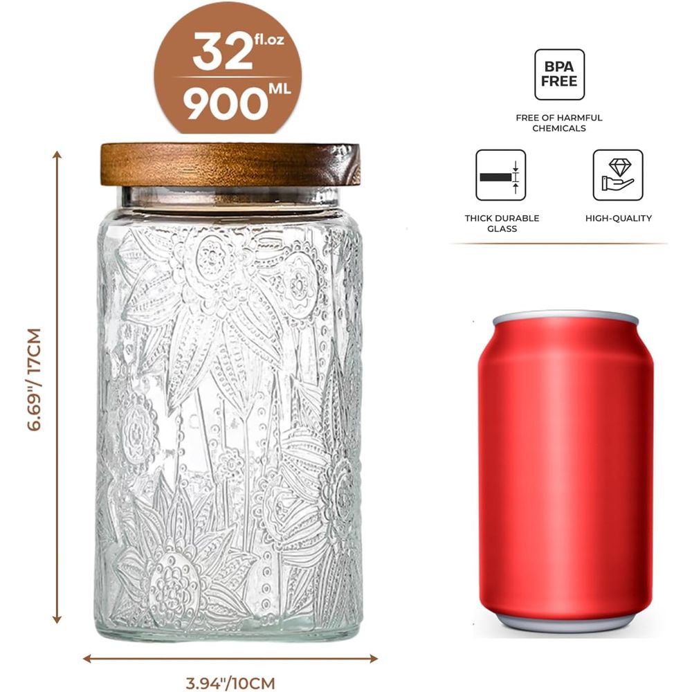 32oz Vintage Cam Kavanozlar Ka - Canister Coffee Sugar Tea incelemesi ve fiyatı