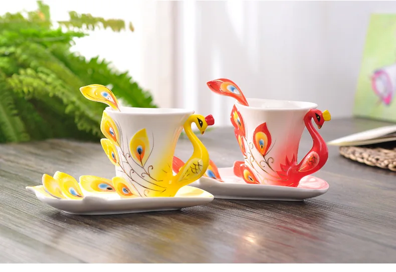Seramik tavuskuşu kahve kupa s - Coffee Tea Difference incelemesi ve fiyatı