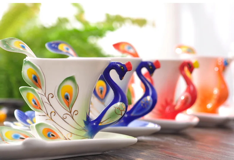 Seramik tavuskuşu kahve kupa s - Coffee Tea Difference incelemesi ve fiyatı