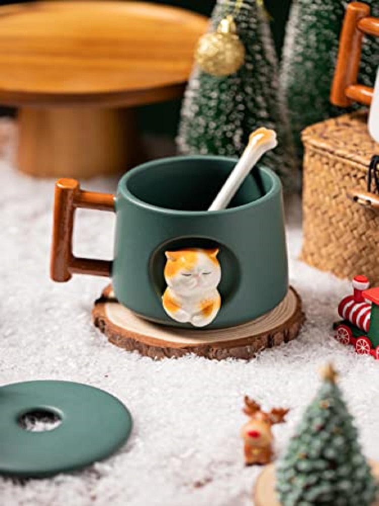 Sevimli 3D Seramik Kedi Kupa B - Coffee Tea Spoon incelemesi ve fiyatı