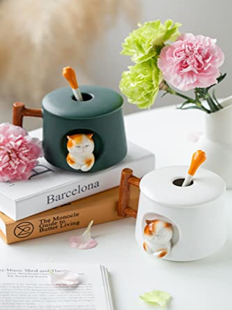 Sevimli 3D Seramik Kedi Kupa B - Coffee Tea Spoon incelemesi ve fiyatı