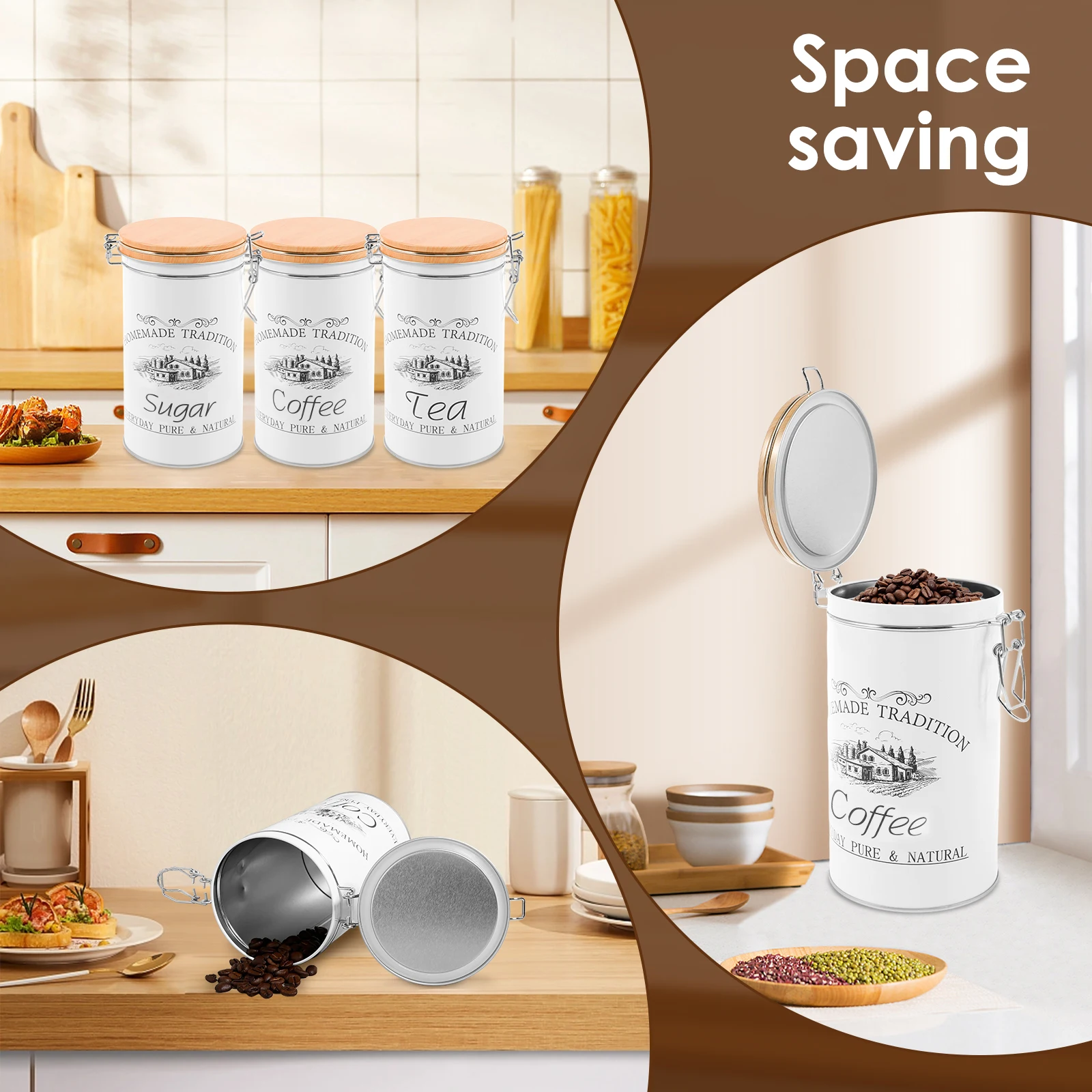 3 adet/takım çay kahve şeker k - Canister Coffee Sugar Tea incelemesi ve fiyatı