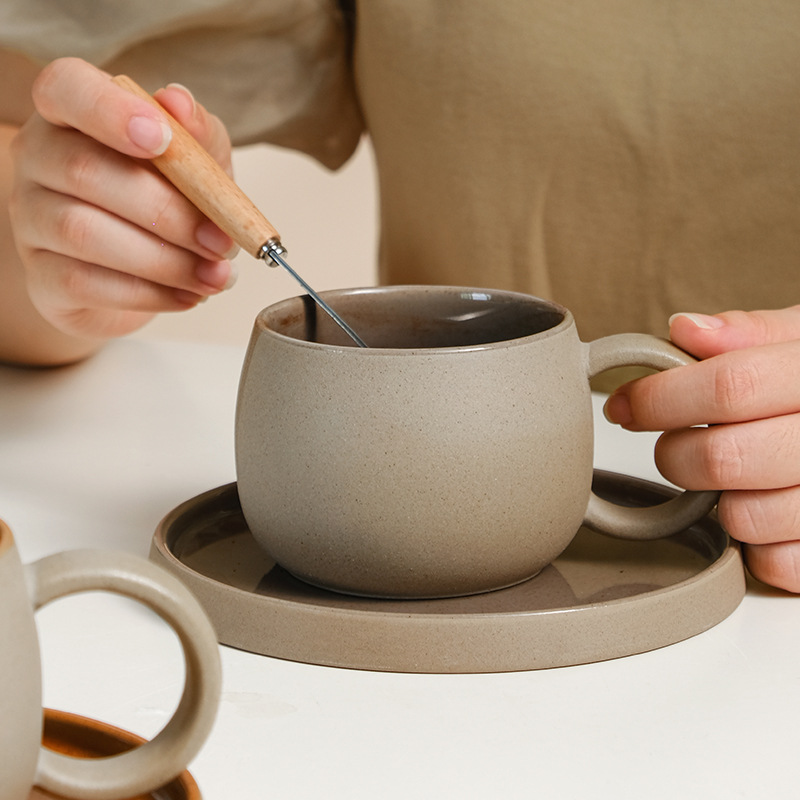 Retro kaba çömlek kupa ve altl - Espresso Cup Saucer incelemesi ve fiyatı