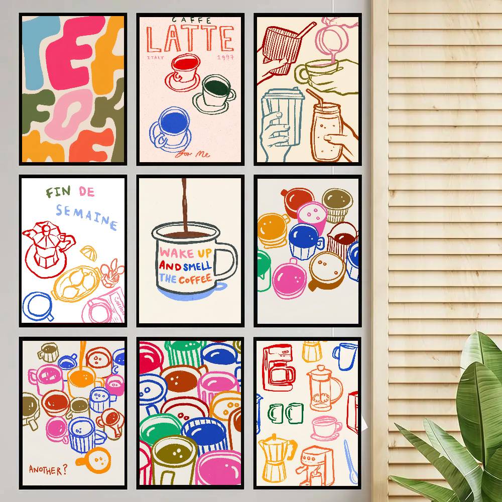 Renk Estetiği Retro Mutfak Kah - Wallpaper Coffee And Tea incelemesi ve fiyatı