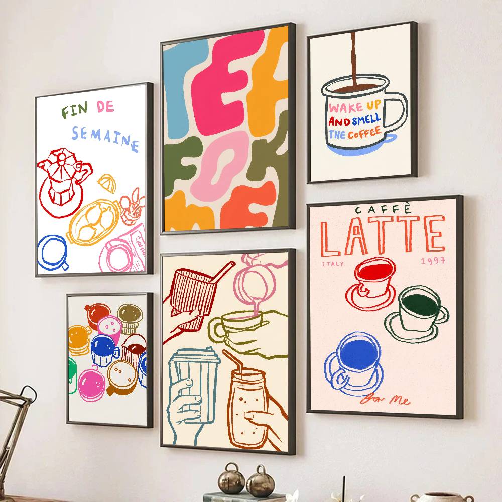 Renk Estetiği Retro Mutfak Kah - Wallpaper Coffee And Tea incelemesi ve fiyatı