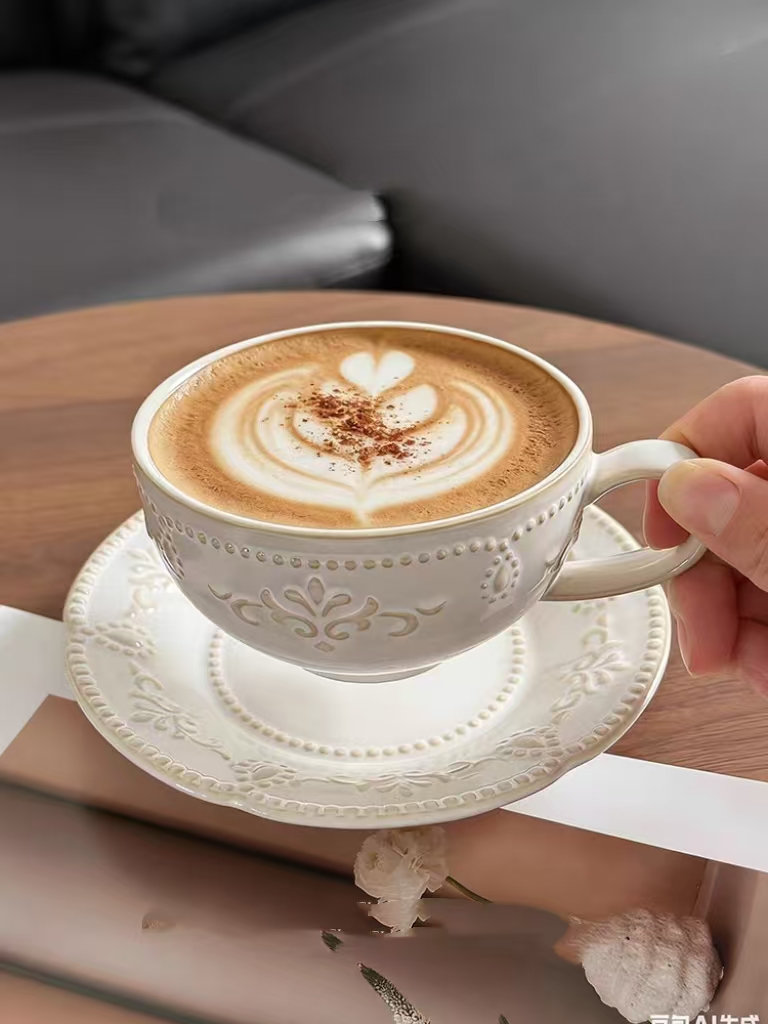 Fransız Retro Kabartma Çiçek F - Espresso Cup Saucer incelemesi ve fiyatı