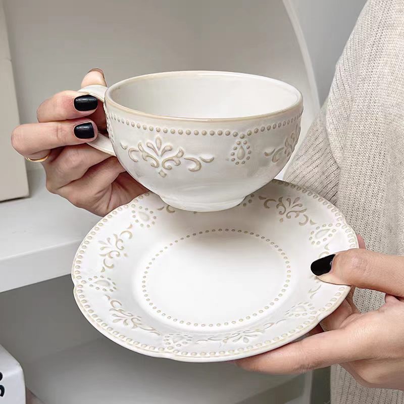 Fransız Retro Kabartma Çiçek F - Espresso Cup Saucer incelemesi ve fiyatı