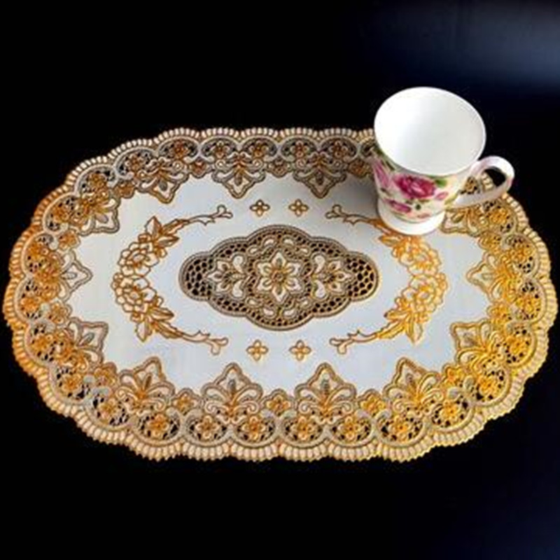 SıCAK Oval Dantel PVC Altın Pl - Coffee Tea Place incelemesi ve fiyatı