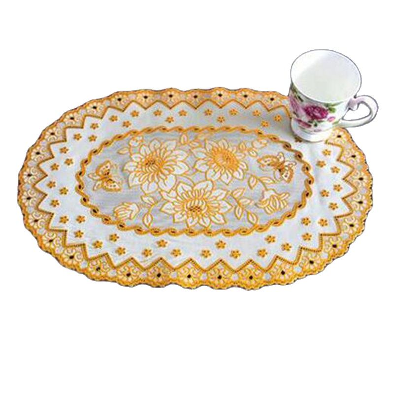 SıCAK Oval Dantel PVC Altın Pl - Coffee Tea Place incelemesi ve fiyatı