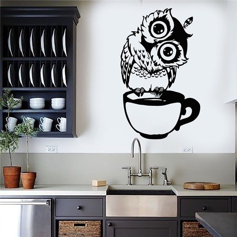 Komik Karikatür Baykuş Fincan  - Wallpaper Coffee And Tea incelemesi ve fiyatı