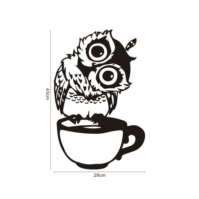 Komik Karikatür Baykuş Fincan  - Wallpaper Coffee And Tea incelemesi ve fiyatı