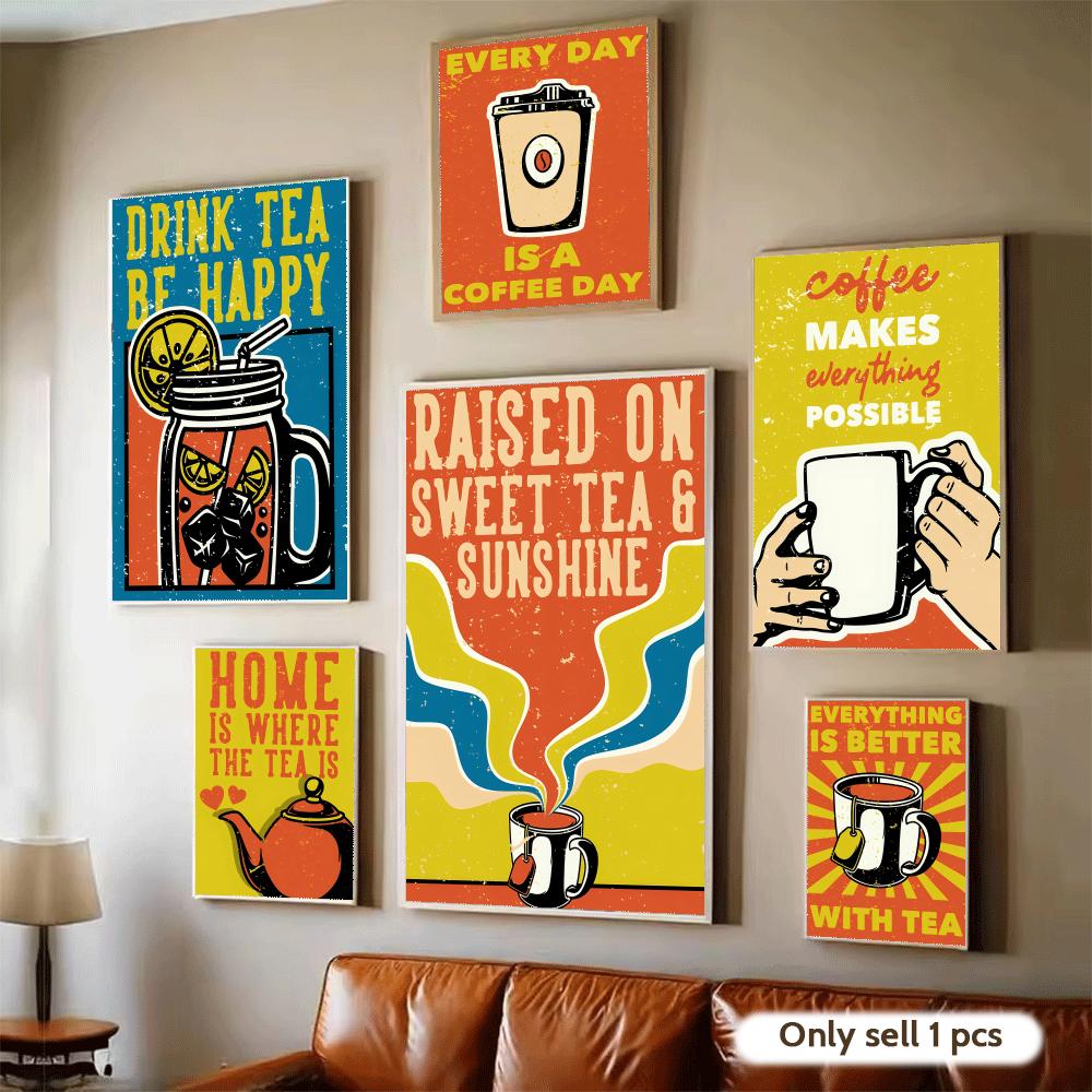 Vintage Çay Kahve Posteri Ev B - Wallpaper Coffee And Tea incelemesi ve fiyatı