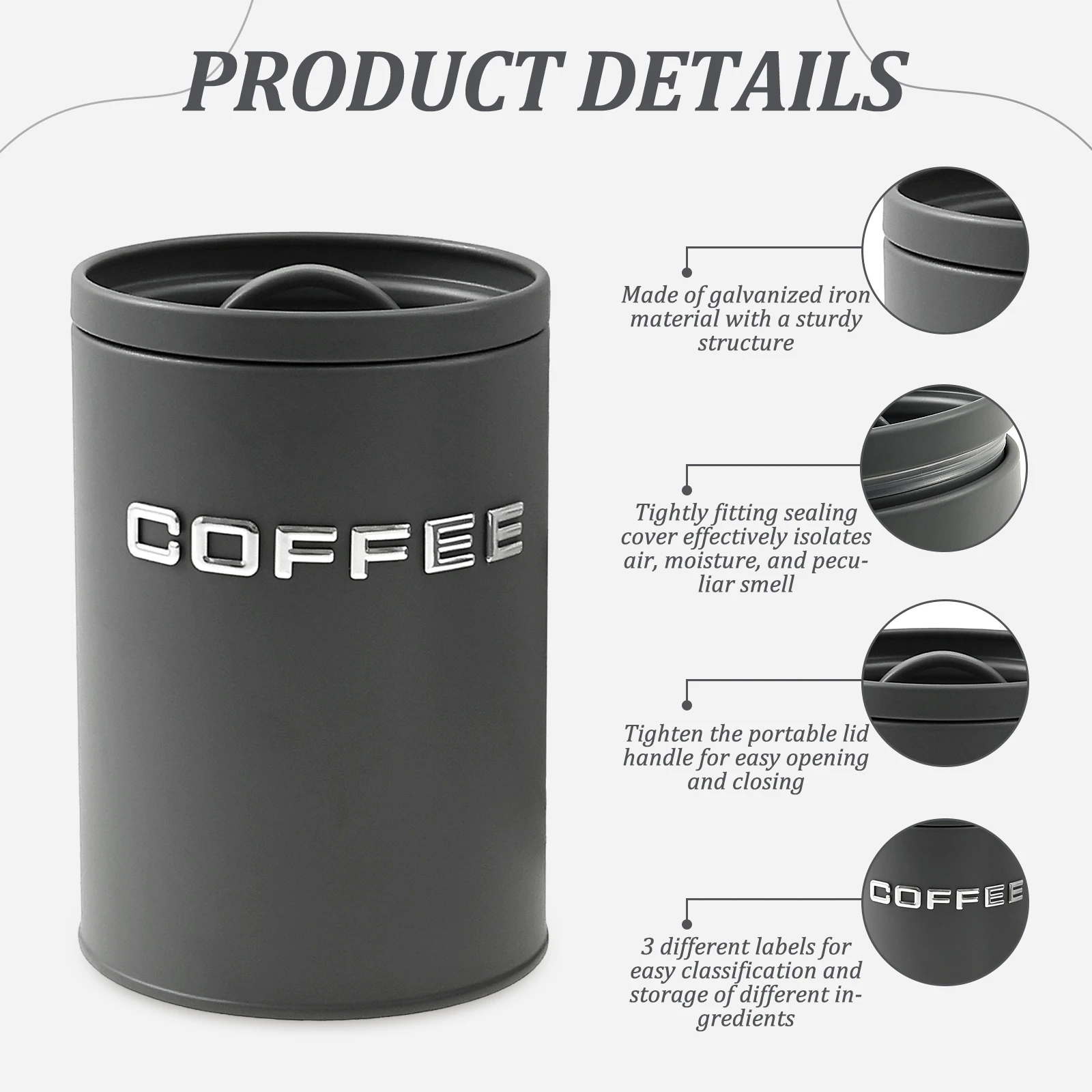 3 Adet Çay Kahve Şeker Saklama - Canister Coffee Sugar Tea incelemesi ve fiyatı